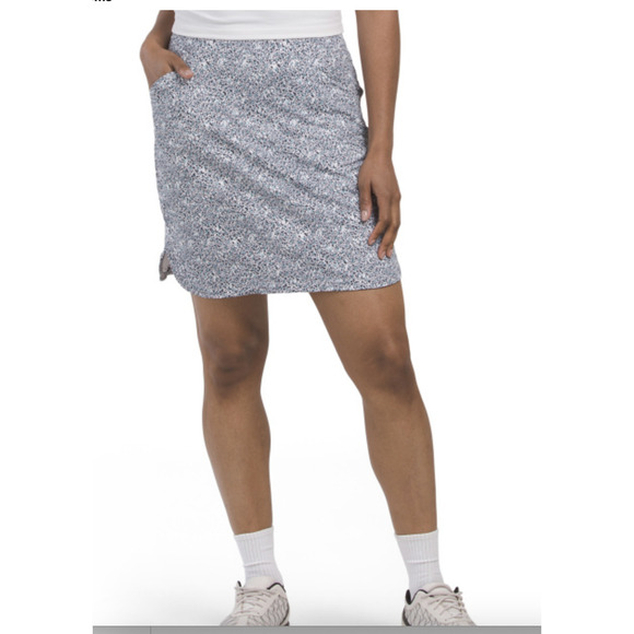 Peter Millar Skort Womens Small Gray Print Golf UPF 50+ 18 Inch Alice Petal NWT